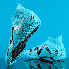 Boy's High Top Turf Football Boots Outdoor Soccer Cleats
