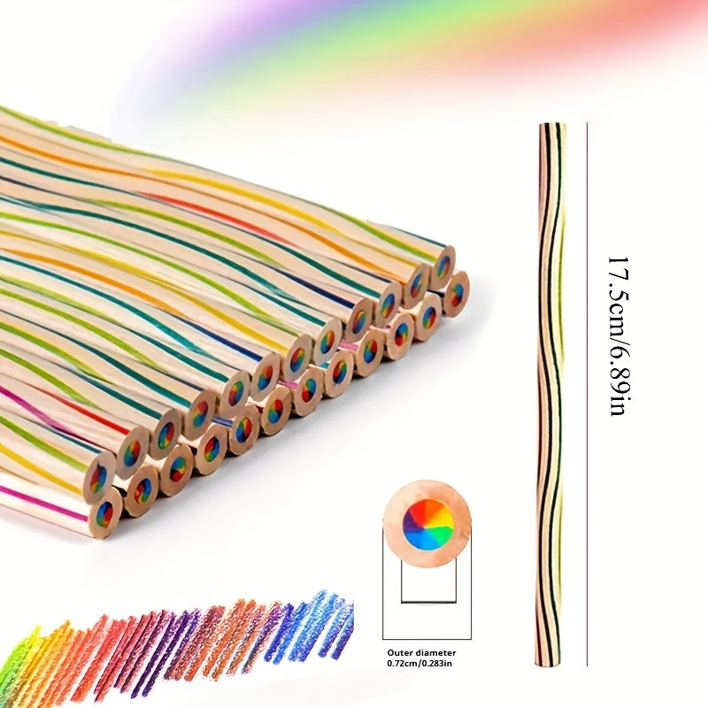 30pc Rainbow Colored Pencils Art Supplies for Students Office Stocking Stuffers