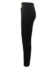 Women's Sports Leggings with Butterfly Patched Fleece Lining