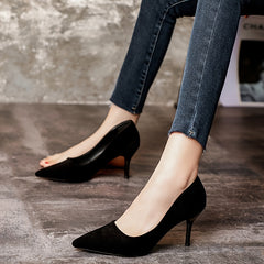Pointed Toe Satin Stiletto Pumps for Women