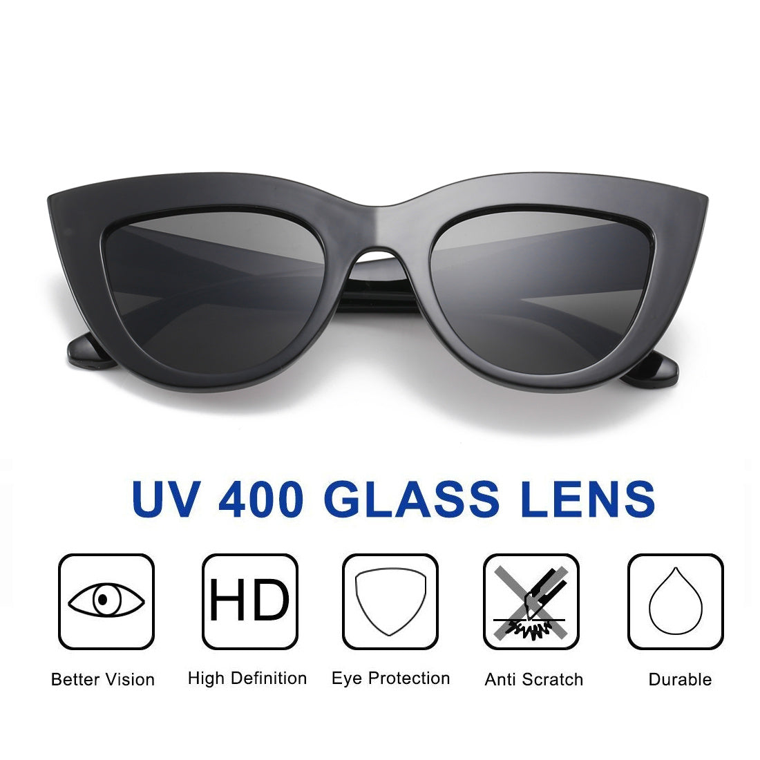 Vintage Cat Eye Sunglasses Retro Style UV400 Protection