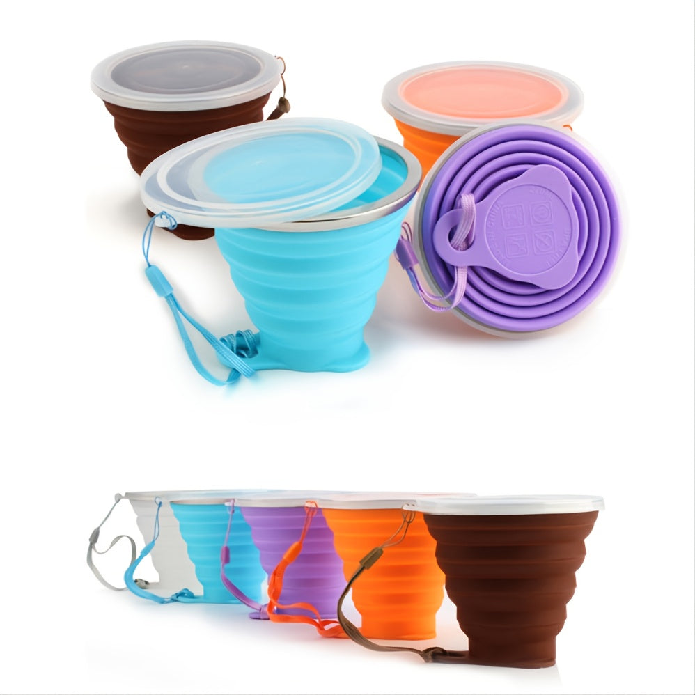 1pc Silicone Collapsible Travel Cup Foldable Portable Reusable Drinking Cup