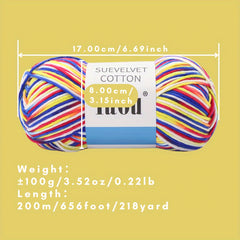 Colorful Velvet Cotton Yarn 200g for Crochet Knitting