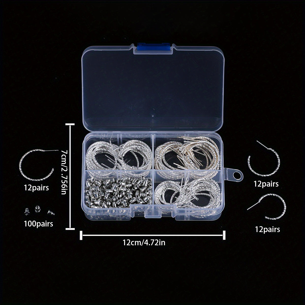 36pairs Gothic Gypsophila Pattern Stud Earrings Set