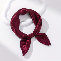 Plain Bandana Casual Silk Neckerchief Head Wrap Bag Handle Charm Holiday Accesso
