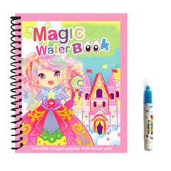 4pcs Reusable Water Coloring Books w/ Pens Animals & Sea Life Themes