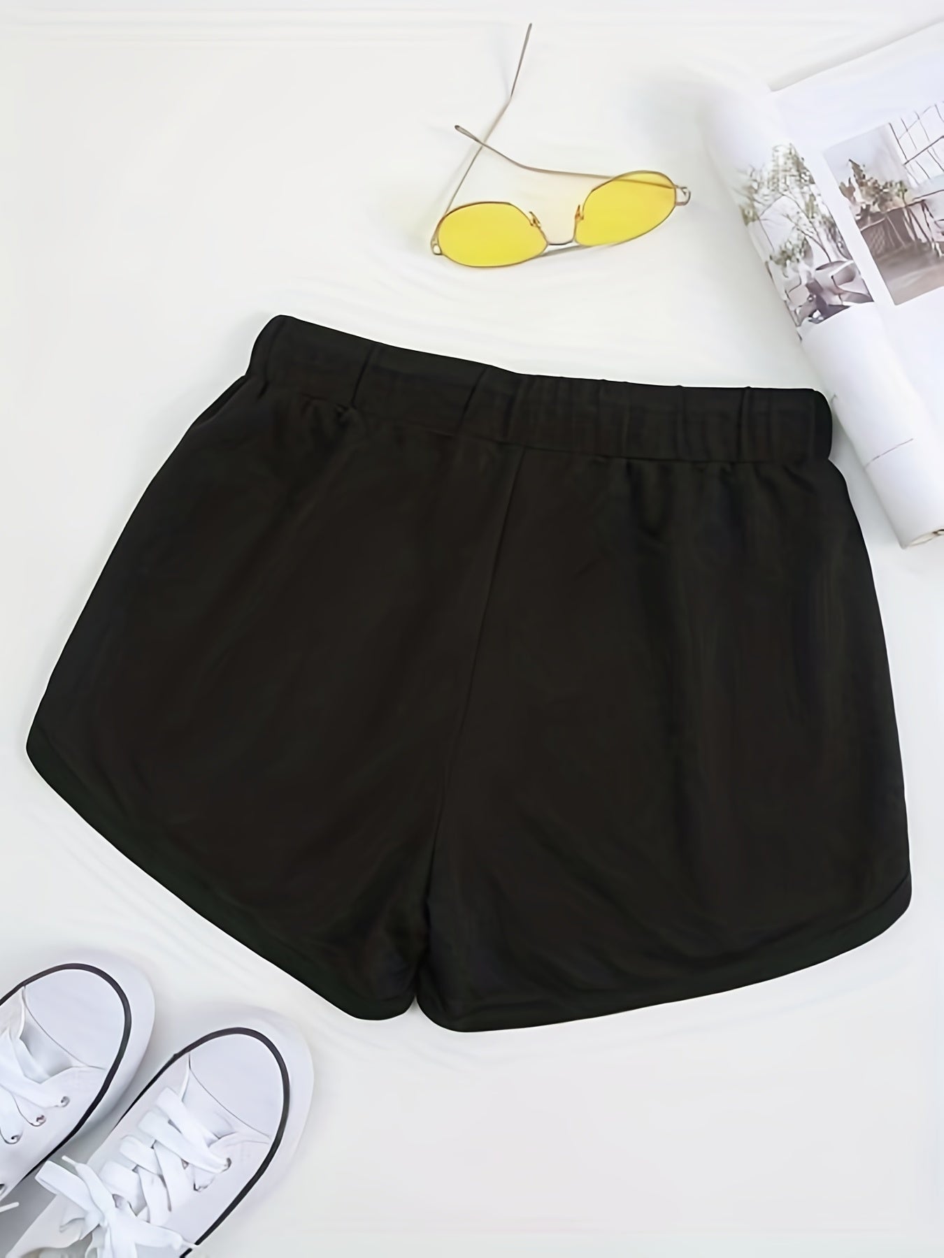 Drawstring Waist Sports Shorts for Women