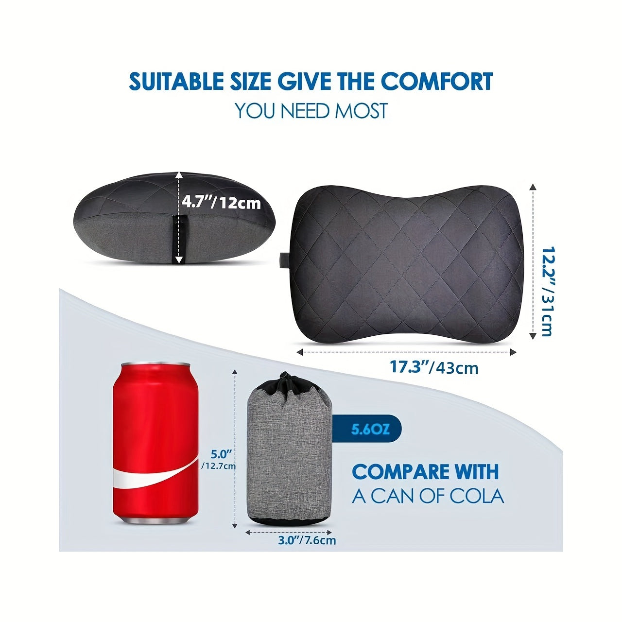 Ultralight Camping Pillow Neck Lumbar Support Removable Cover