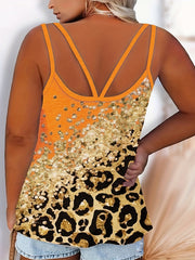 Glitter Leopard Print Tank Top