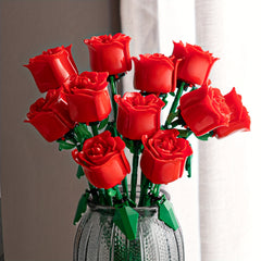3pcs Roses Flower Building Blocks 3 Colors Bouquet Gift for Girls Kids