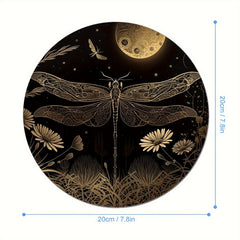 Vintage Dragonfly Round Mouse Pad