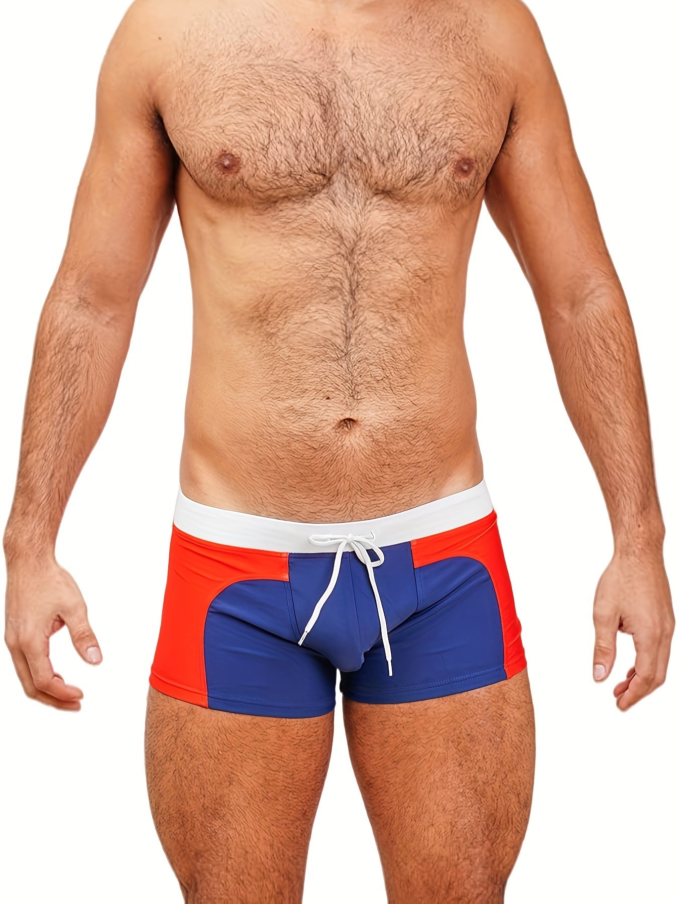 Men's Swim Boxers Contrast Swimsuit Shorts Pants Drawstring Underwear Beach
