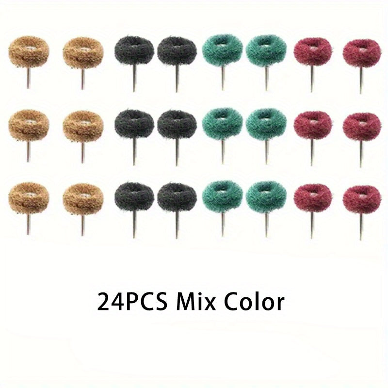 Mini Drill Bit Nylon Abrasive Brush Wire Buffing Polishing Wheel Set