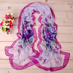 Boho Flower Print Chiffon Scarf Warm Shawl Sunscreen Hijab