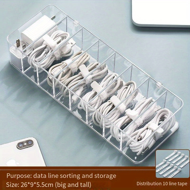 Transparent Cable Storage Box Winder for Mobile Phone Charging