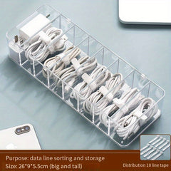 Transparent Cable Storage Box Winder for Mobile Phone Charging