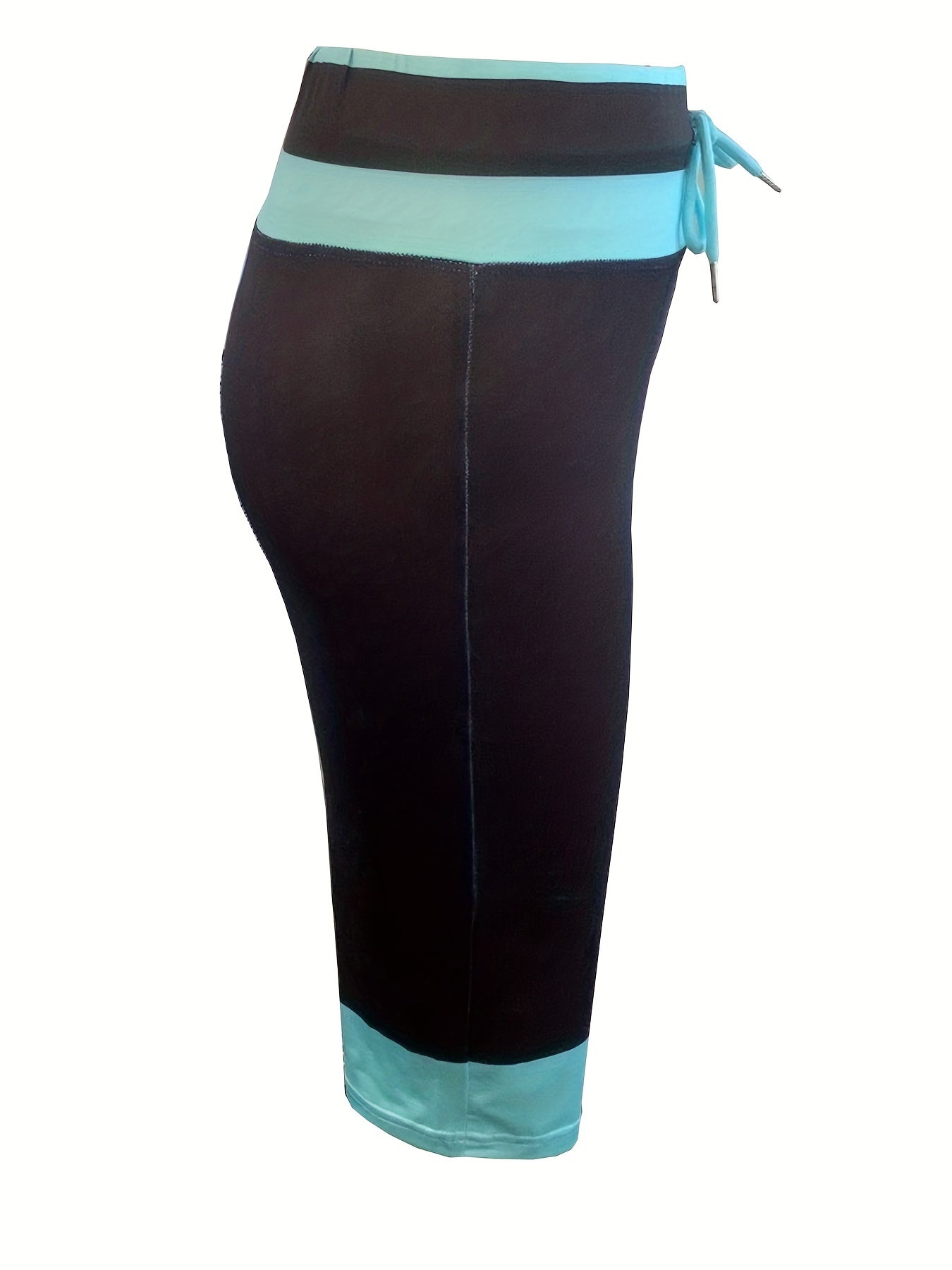 Drawstring Block Shorts Casual High Waist Summer Shorts