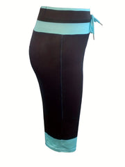 Drawstring Block Shorts Casual High Waist Summer Shorts