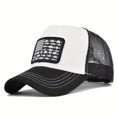 USA Flag Patch Baseball Cap Mesh Trucker Hat Sunscreen Sports Hat