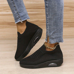 Women's Breathable Platform Sneakers Slip On Air Cushion Shoes