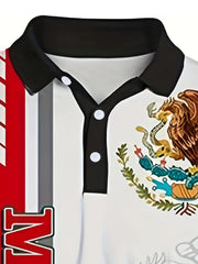 MEXICO Eagle Snake Stripe Men's Casual Comfy Shirt