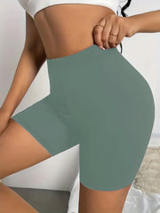 High Rise Stretch Skinny Biker Shorts