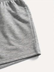 Independence Casual Shorts Women's Plus Letter & Star Print