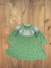 Plus Size Casual Dress Women's Plus Floral & Geometric Print Long Sleeve