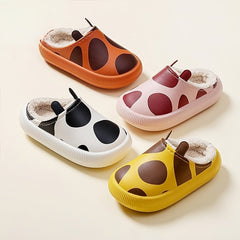 Cute Furry Animal House Shoes for Kids Non-Slip Soft Walking Shoes for Winter