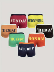 7 Pcs Boy's Boxer Briefs SUNDAY TO SATURDAY Print