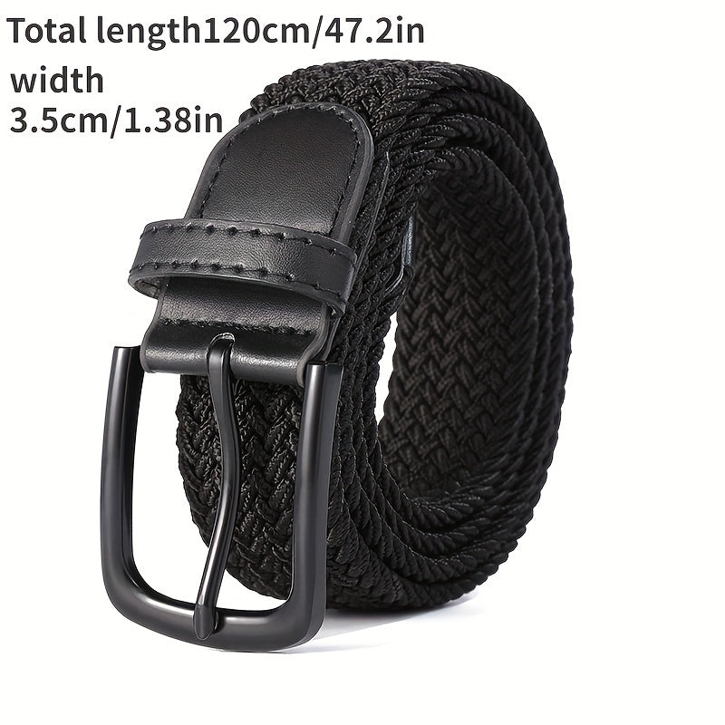 Men's Golf Braided Stretchy Belt Casual Elastic for Jeans Shorts Pants