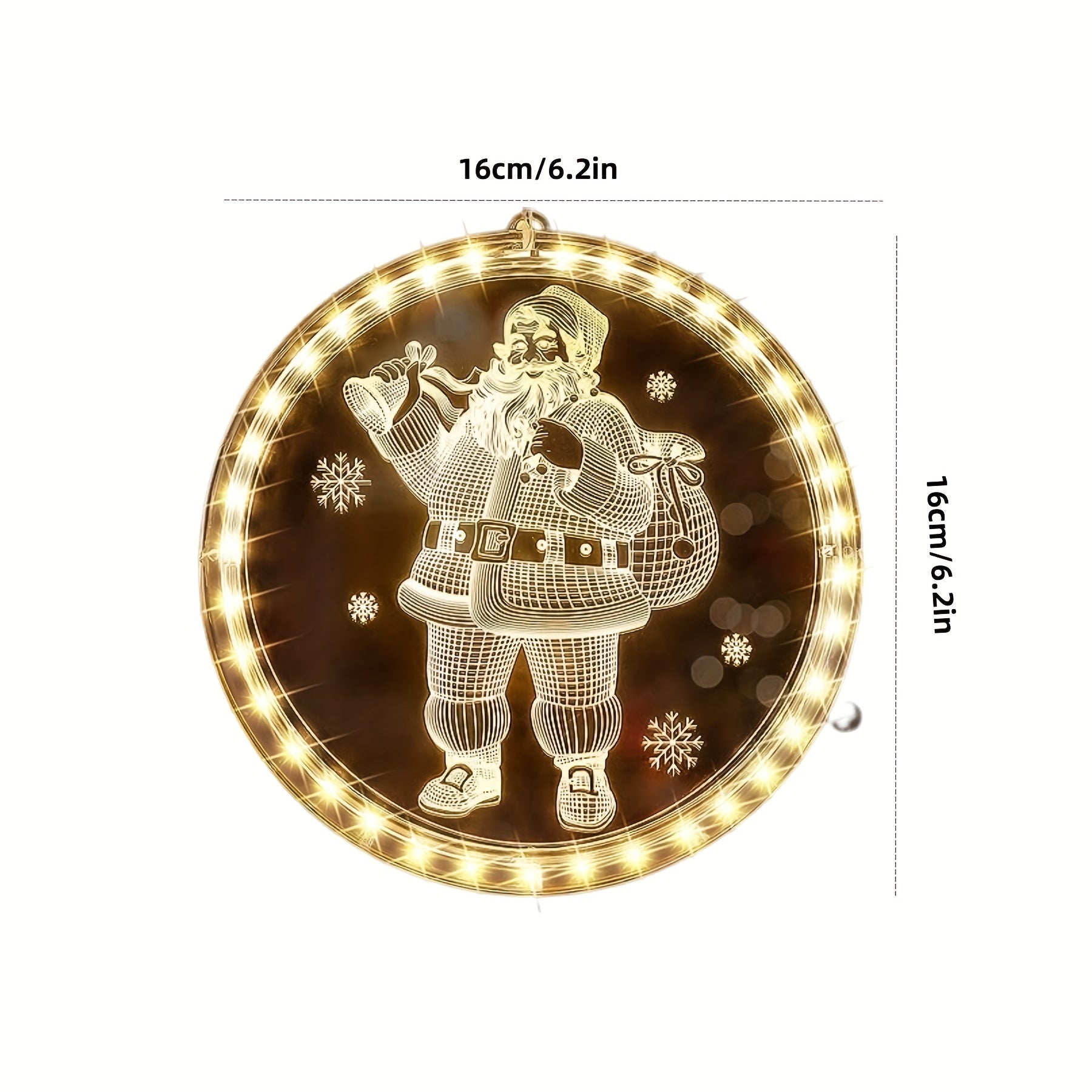 LED Christmas Window Lights Decorations - Hanging 3D Lights for Fireplace