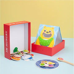 KIZH Wooden Bear Feeding Game Fun Early Learning Toy for Youngsters