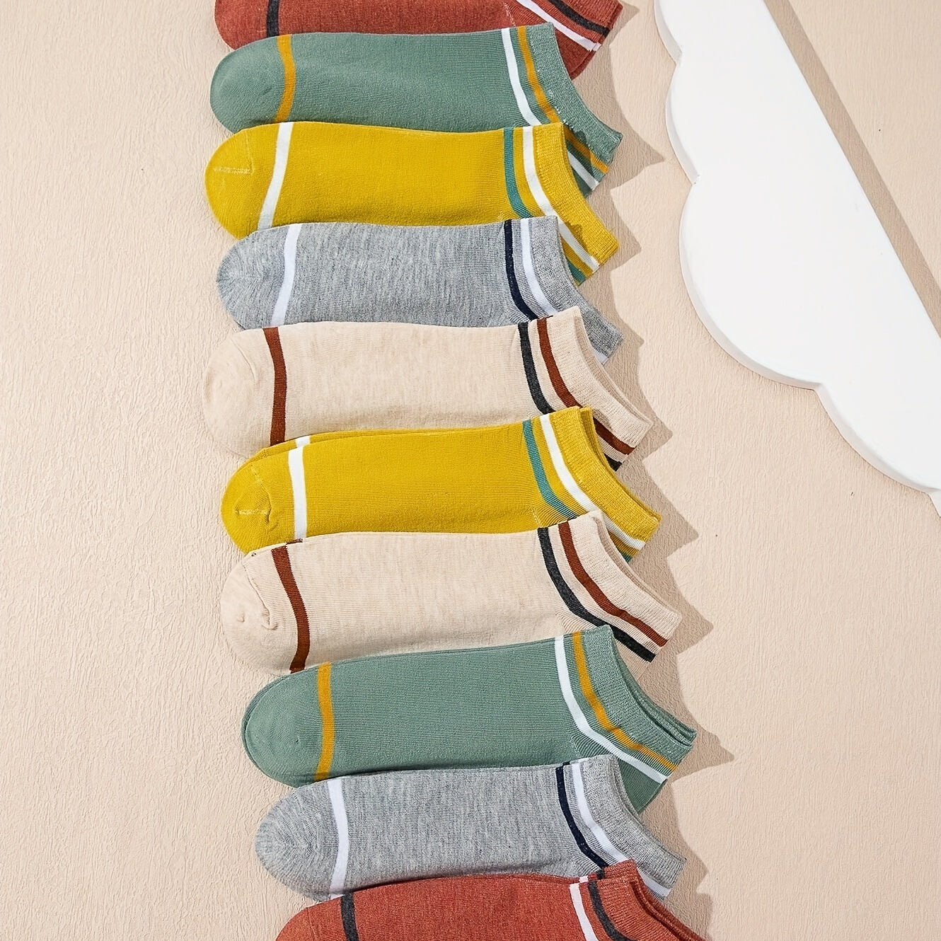 10 Pairs Girls Striped Ankle Socks for Kids