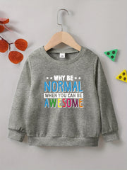AWESOME Letter Print Boys Creative Sweatshirt