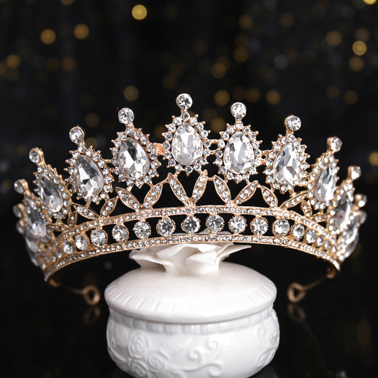 Vintage Alloy Colorful Rhinestone Headband Wedding Crown
