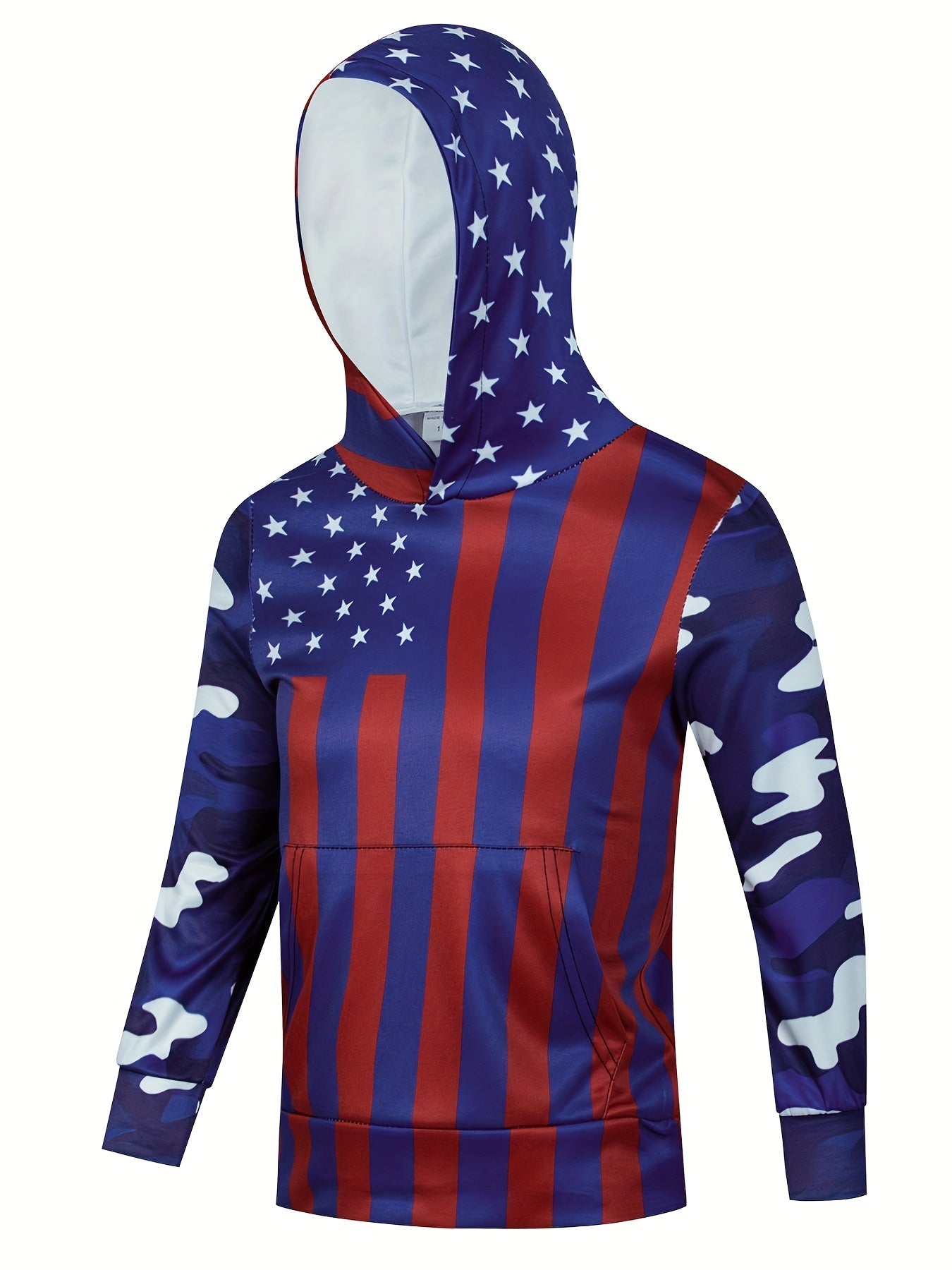 3D Flag Graphic Hoodie Unisex Novelty Kangaroo Pocket Pullover Sweatshirt