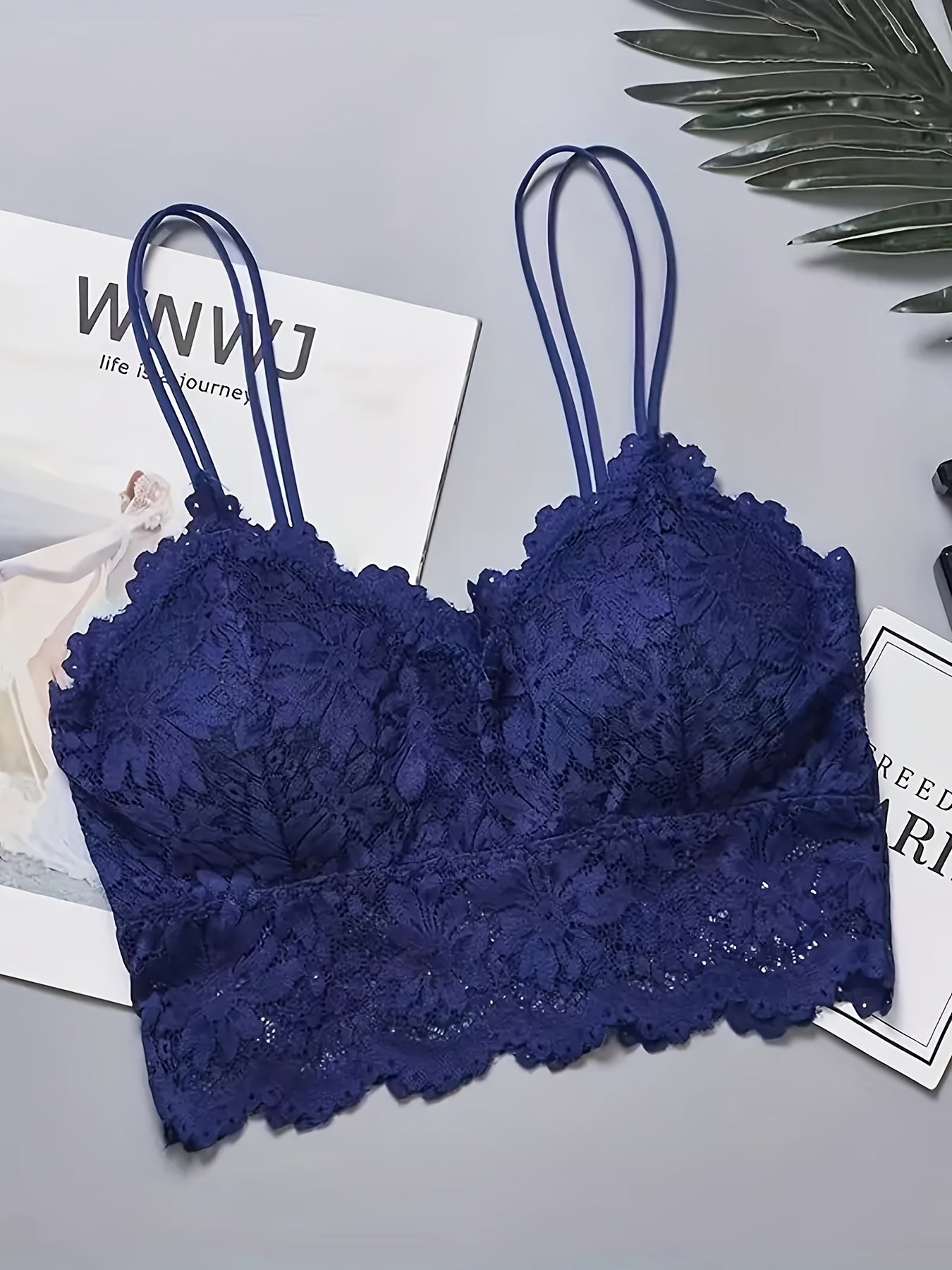 Lace Wireless Bralette Scallop Trim Lightweight Bra