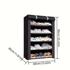 1pc Large Capacity Shoe Rack With Dust-Proof Curtain - Maximize Shoe Storage