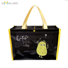 Clear Totes Bag Transparent PVC Handbag Lightweight Cartoon Print Bag