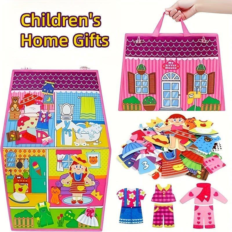 Flannel Board 35pcs Double Sided Dress Up Toy Storytelling Puzzle Learning Set
