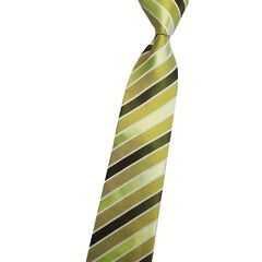 Men's Green Striped Tie Wedding NeckTie Suit