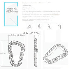 D Shaped Plastic Camping Buckle - Multifunctional