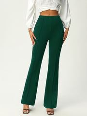 Stretchy Flare Leg Pants, High Waist Work Office Women's Clothing