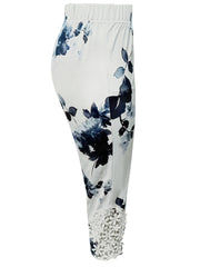 Floral Print Skinny Capris Leggings for Women