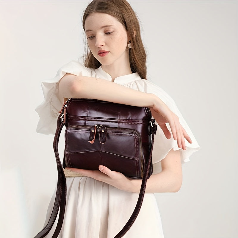 Stylish Brown Leather Crossbody Bag for Women