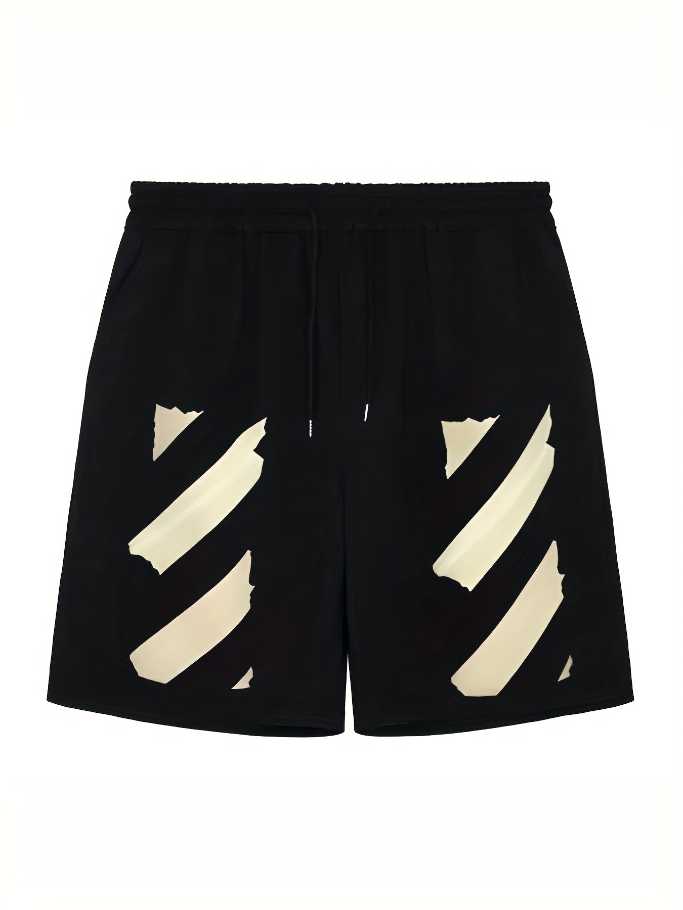 Men's Stripe Comfy Shorts Solid Elastic Waist Drawstring Summer