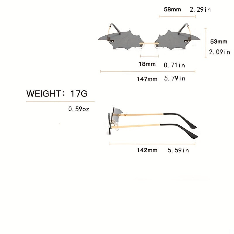 Y2K Rimless Sunglasses Beach Party Club UV400