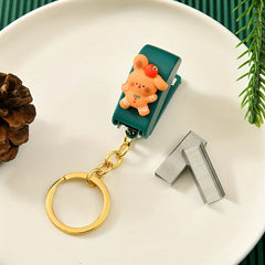 Christmas Cartoon Mini Stapler with Key Chain, Christmas Gift