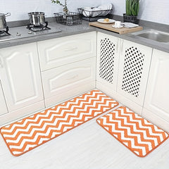 Microfiber Chevron Non Slip Bathroom Carpet Set